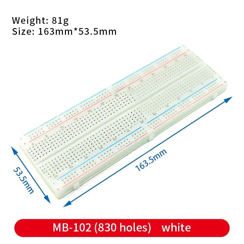 Breadboard 400 700 750 830 hål MB-102 Lödfri PCB Mini Test Board ZY-204 1600pts Prototyp Board Bygelkabel DIY Kit