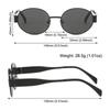 Vintage Metal Frame Oval Sunglasses Uv400 Protection Punk  Sun Glasses Black Shades For Women & Men