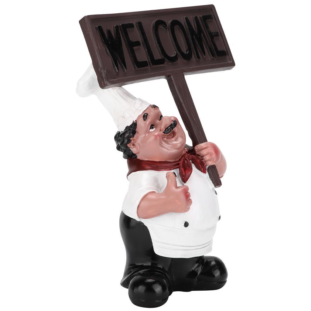 Chef Sculpture Mini Cute Chef Welcome Figurines Ornament for Kitchen Decorations Housewarming Gifts