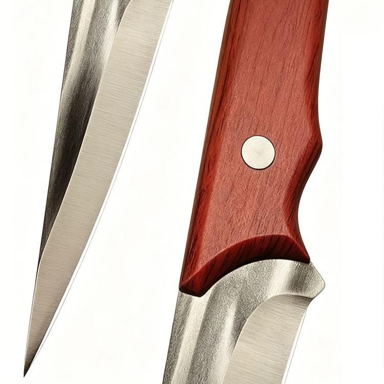 Professional Boning Knife, Ultra Sharp Stainless Steel Curved Blade Kitchen Knife for Meat, Poultry, Fish Deboning & Trimming
