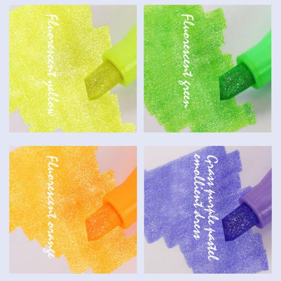 Highlighter Pen 8 Colors Smooth Writing Quick Low Saturation Marking Non-slip Handbook Drawing Marking Pen Stationery