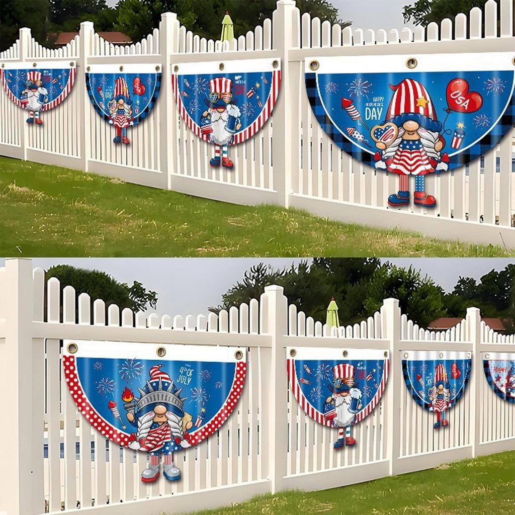 Independence Day Half Circle Flag Cartoon Dwarf Outdoor Decoration With Feet