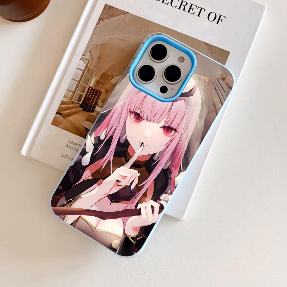 Holo Mori Calliope Jelly Double layer Light Blue Mobile Phone Case for iPhone 17 16 15 14 13 12 11 Air Pro Max Plus Protective