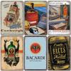 Rum Brand Plaque Vintage Metal Tin Signs Captain Mermaid Metal Poster Retro Wall Art Decor for Bar Pub Club Living Room Home