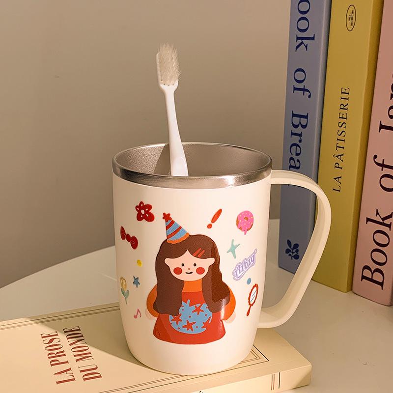 Whimsical Family Stainless Steel Cartoon Toothbrush Cup