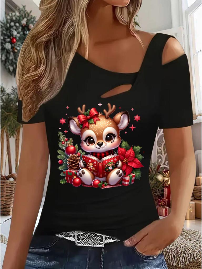 Dámský nový ležérní top Vánoce Halloween Vánoční dárek Topy Košile Halenka