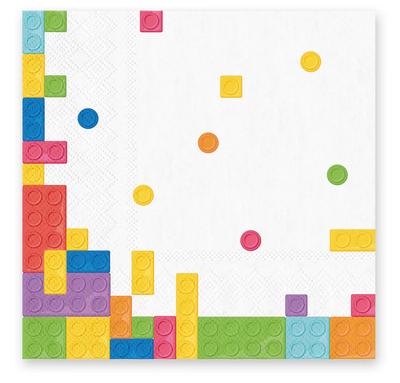 Napkins Blocks Birthday Party 33X33Cm 10 Pcs