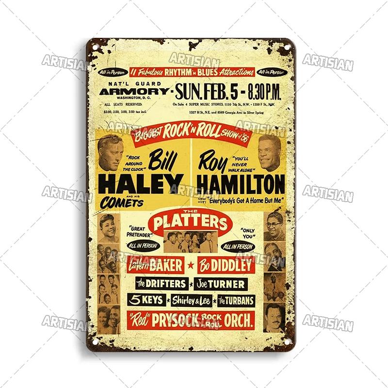 Rock & Roll  Retro Metal Plaque Rock Metal  Sign Music Vintage Plate  Weathered Bar Cafe Club Industrial Decor Retro Wall Plate