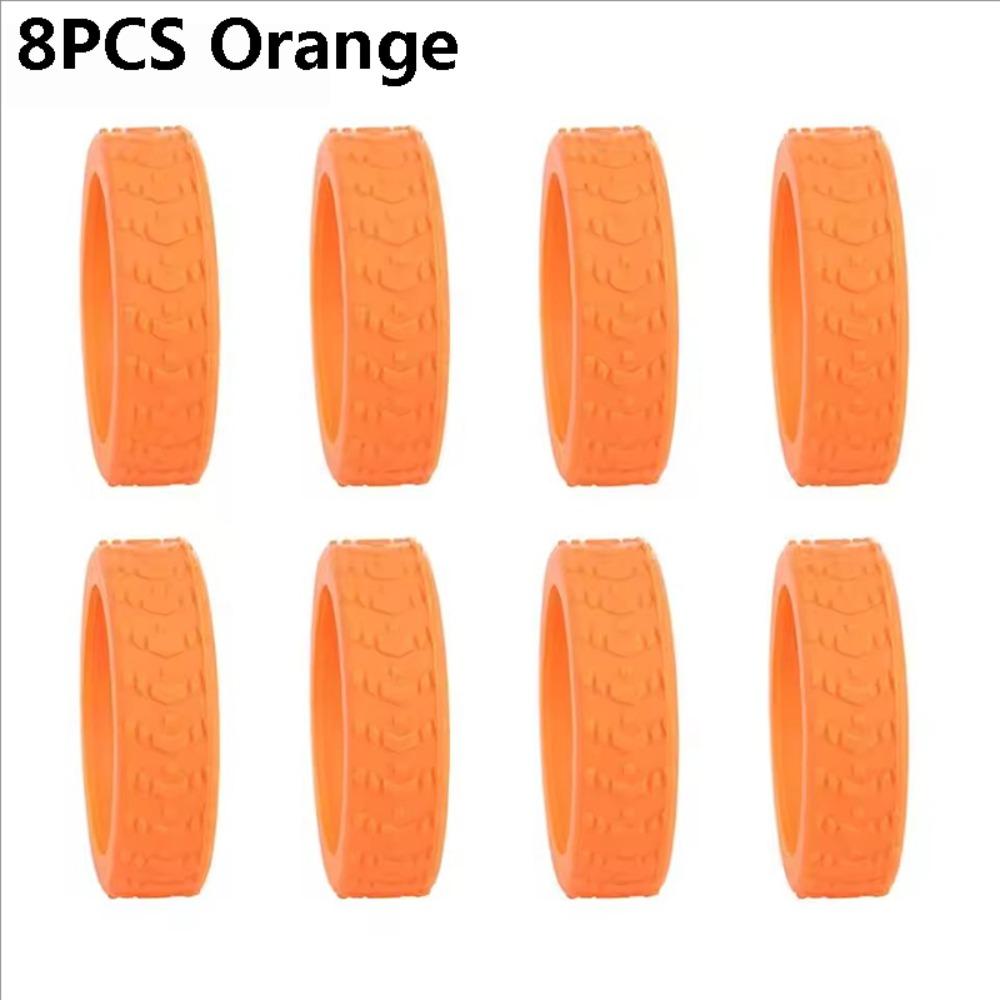 

Universal Rubber Wheels Cover Noise Reducing Caster Protective Cover Outdoor помаранчевий