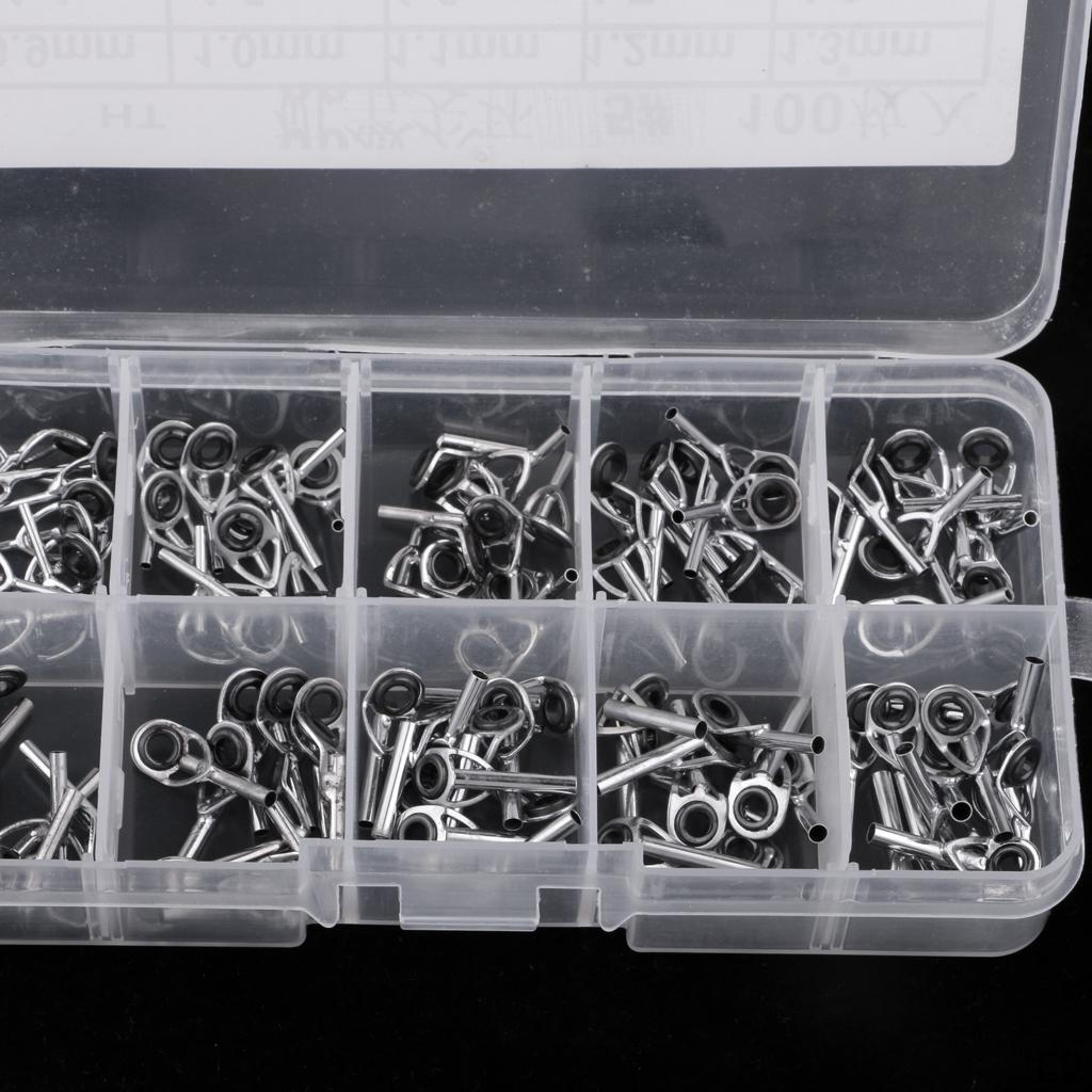 100 Pcs Fishing Rod Tips Repair Kit Replacement Part 0.9 6.6mm
