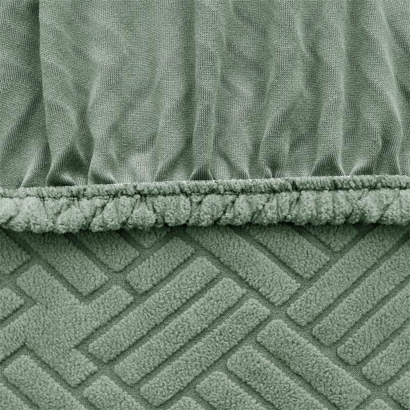 1Pc Jacquard Square Ottoman Cover All Inclusive Footrest Slipcovers Dust-Proof Removable Footstool Cover For Home Living Room