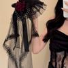 Elegant Rose Design Veil Hair Clip For Women Girls Lightweight Nonslip Hair Barrettes For Wedding Party Daily Use