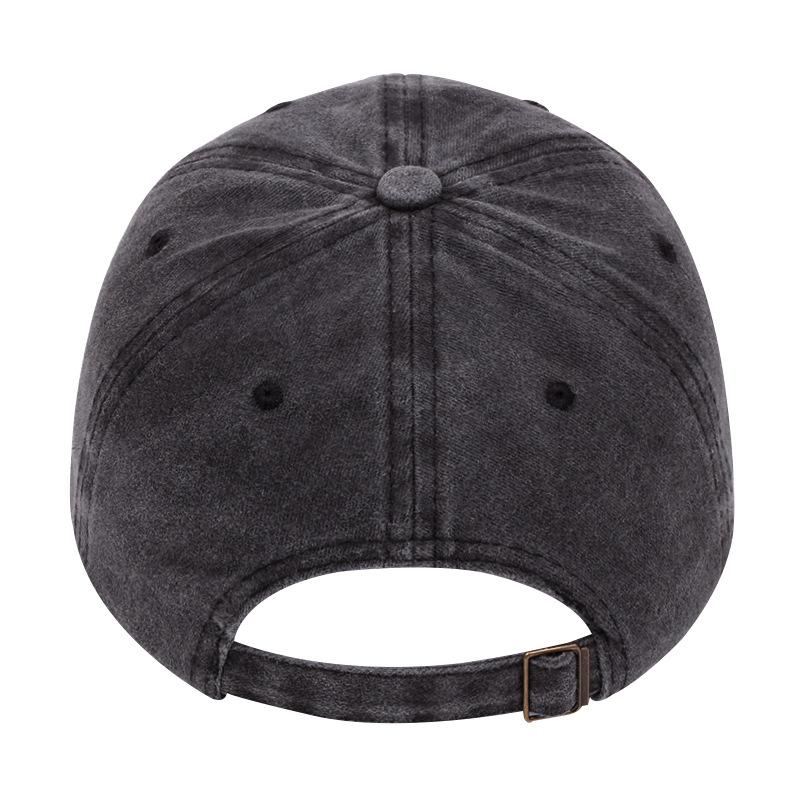Korean style simple D letter embroidery washed denim baseball cap for women ins fashion versatile trendy brand peaked cap