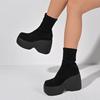 Fashion Tiny Heightened Skinny Boots 2025 Autumn Winter Women Trifle Platform Super High Heels Block Heel Short Sock Boots