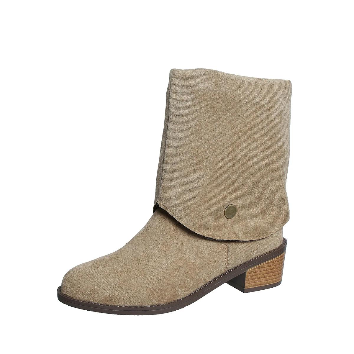 

Женские сапоги до середины голени, модные осенне-зимние сапоги в стиле ретро, высокие сапоги до колена, повседневная удобная обувь для женщин 35