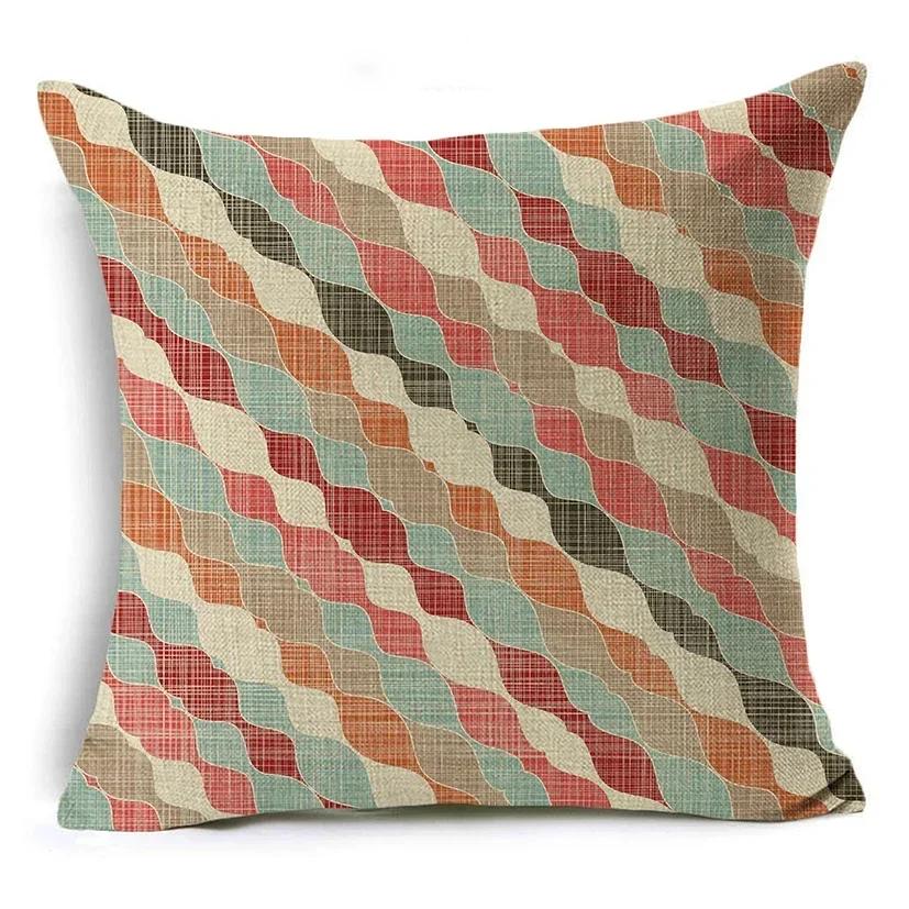 Mandala Graffiti Cushion Cover 45X45Cm Linen Decorative Pillow Cover Sofa Bed Pillow Case