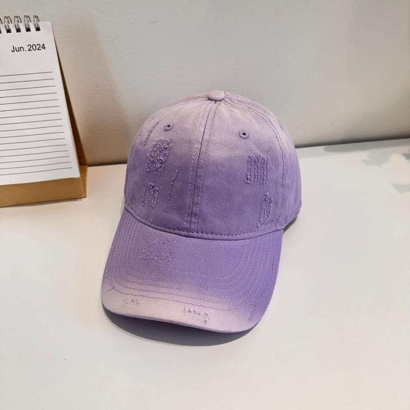 Spring and Summer Retro Trendy Brand Baseball Cap for Women Washing and Old Gradient Color Baseball Cap Korean Street Style Bent Brim Hat Men