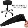 2Pcs Bar Stool Covers Round, Black High Elastic Soft Bar Stool Cushion Covers Circle Washable Slipcovers Fit for Dia 11-19 inches Round Chair Cover