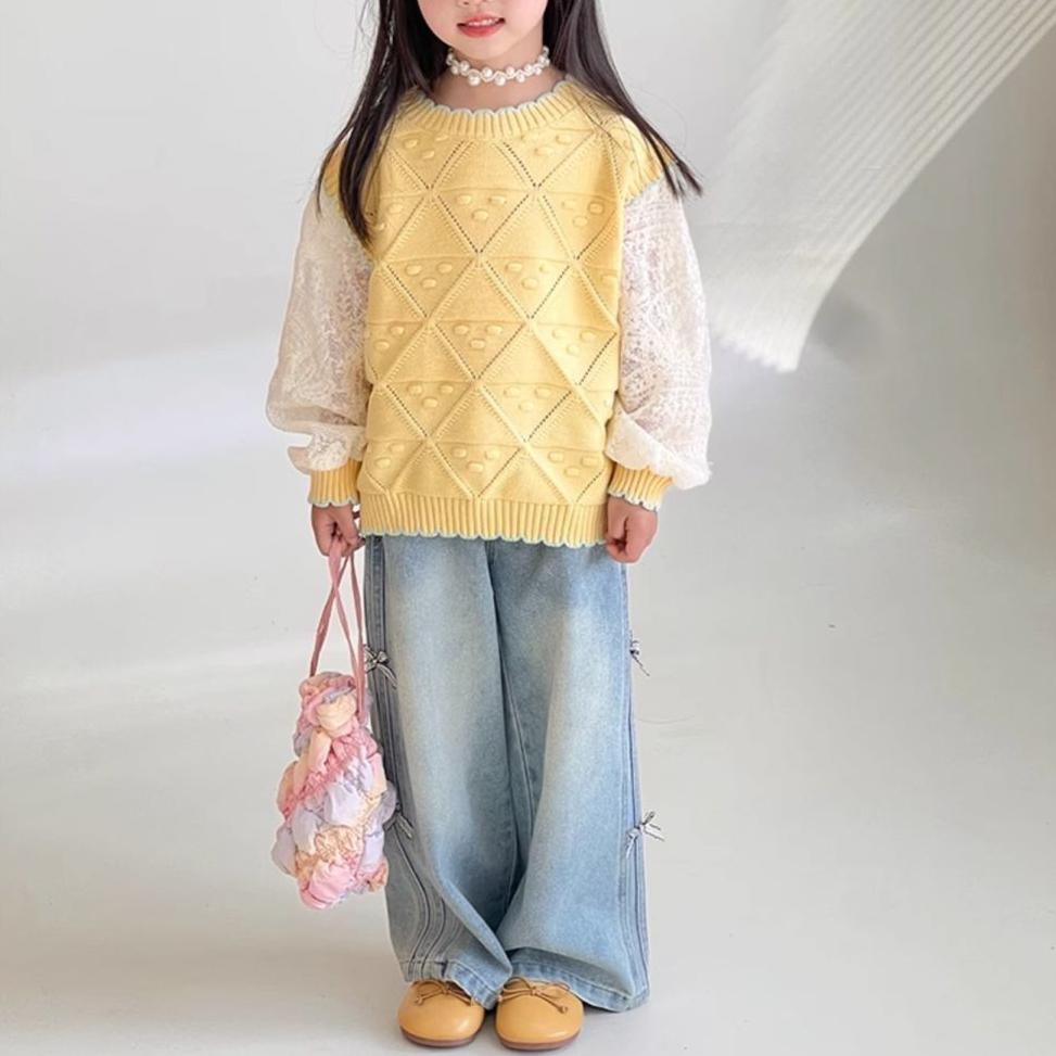 Girls' Pants Children's Jeans Loose Wide Leg Pants Korean Casual Jeans