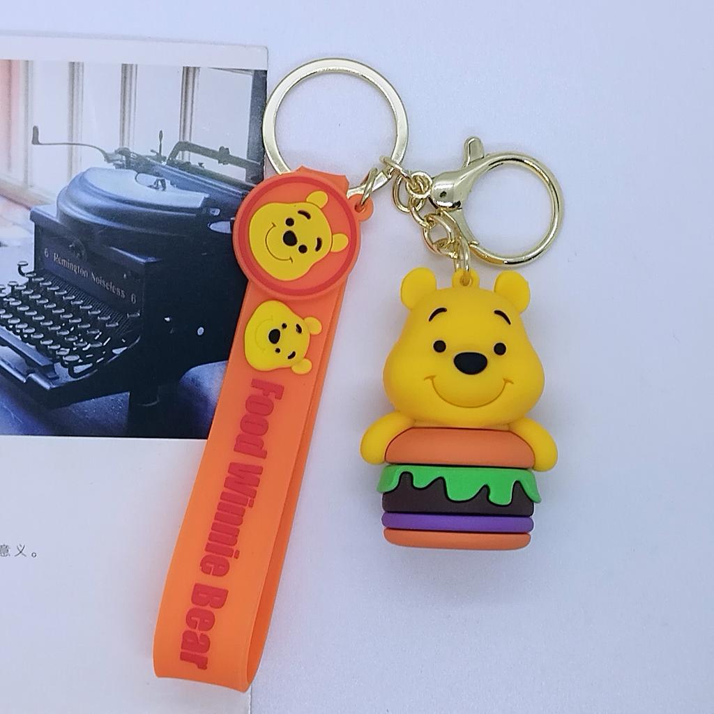 New Cross-border Creative Cartoon Foodie Winnie The Pooh Keychain Bag Car Keychain Accessories Wholesale Cute Personalized Gifts