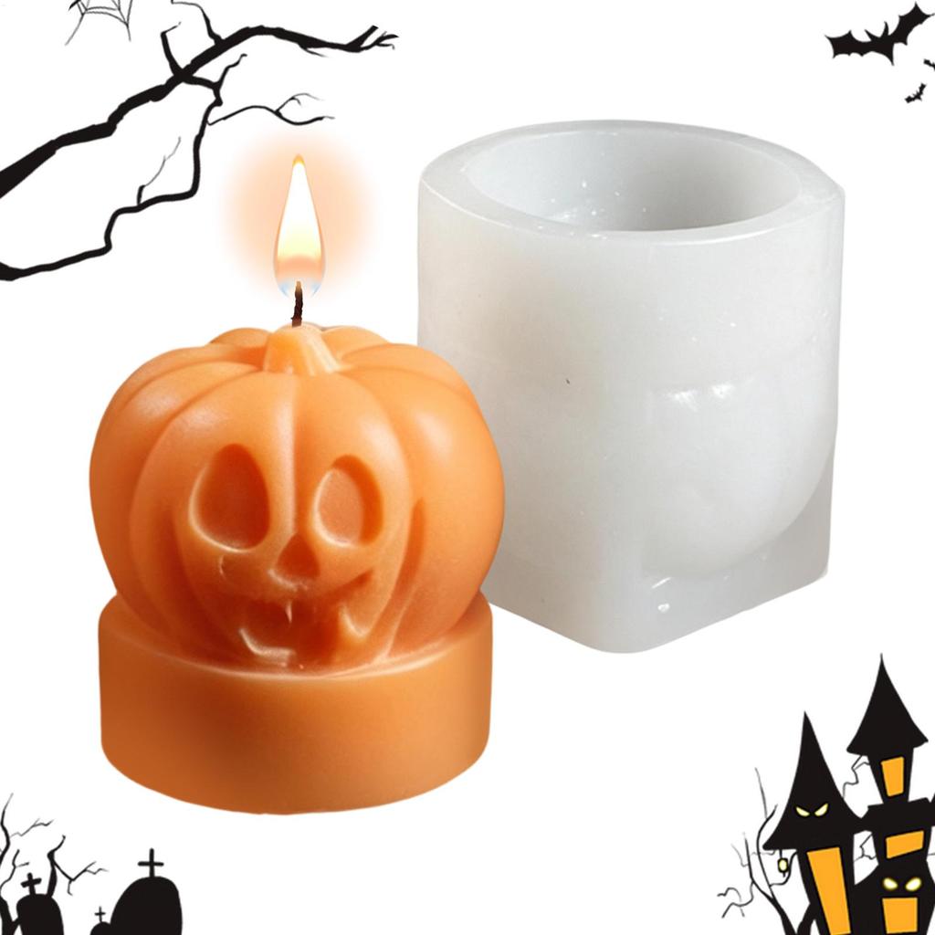 Pumpkin Silicone Candle Mold Halloween Pumpkin Crafts Plaster Resin Cement Mold Handmade Chocolate Cake Decoration Baking Tools