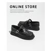 Leder Tiefmaul Einzelne Schuhe Damen Frühling Neu Gürtelschnalle Geflochten Dicksohlige Liebe Wo Wo Mary Jane Schuhe Gummisohlen