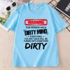 Warning This Person Has A Dirty Mind TShirt Short Sleeves T Shirt for Unisex Unisex Casual Round Neck Printed Pullover Tees