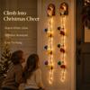 Glowing Christmas Door Hanger Festive Wall Decor Wooden LED Light Ornament