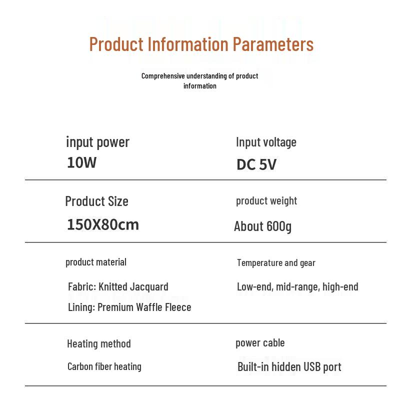 Portable USB Electric Heating Blanket for Car, Camping & Office - Washable & Warm