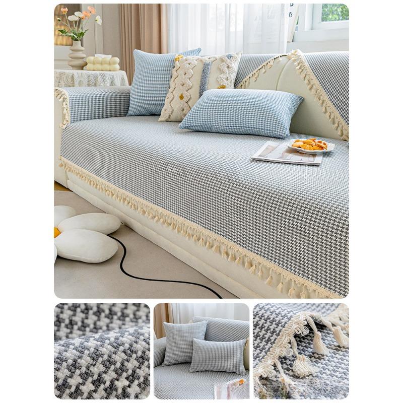 Cotton and Linen Woven Sofa Cushion Four Seasons Universal Simple Sofa Cover Cover New High-Grade Backrest Cover Towel