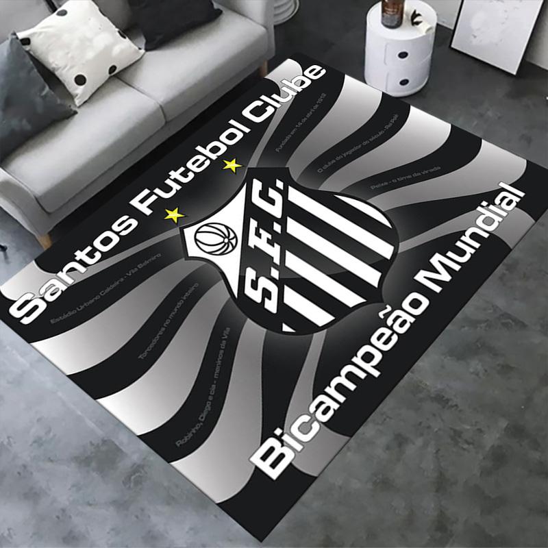 Santos FC Logo Carpet Rug for Living Room Bedroom Home Sofa Decoration,Kids play Non-slip Floor Mat