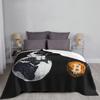 Bitcoin Astronaut Fishing Blanket Soft Flannel Fleece Warm BTC Hodl Space Cryptocurrency Throw Blankets for Bed Sofa Bedspreads