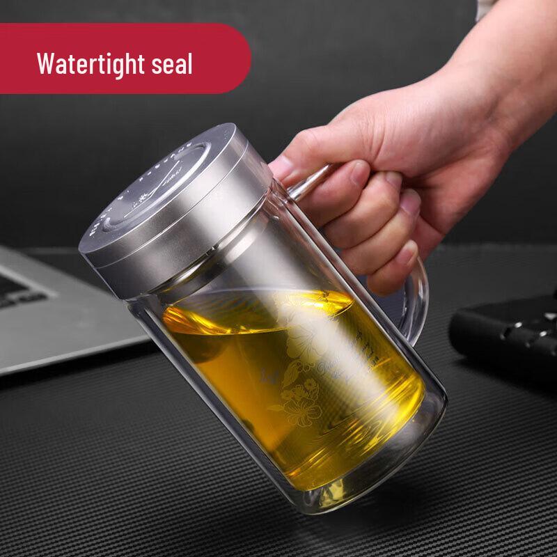 Fuguang Double Wall Borosilicate Glass Tea & Water Bottle with Infuser