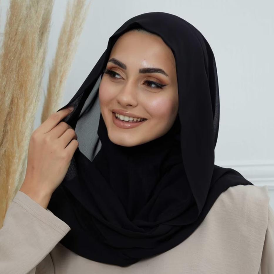 Premium Chiffon Hijab Scarf Malaysian Hijab Shawls Scarf Women Solid Color Head Wrap Tudung Bawal