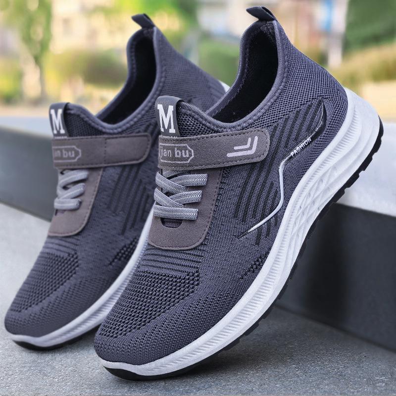 Men's 2025 Summer Breathable Velcro Dad Sneakers: Casual Running Shoes