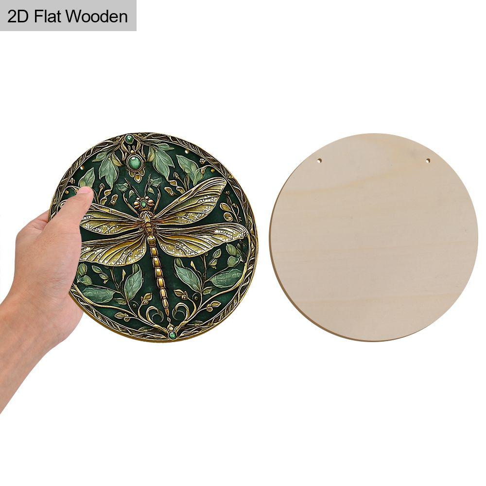 Garden decoration, wooden hanging decorative signs, dragonfly patterns, 2D graphic products, housewarming gifts for friends