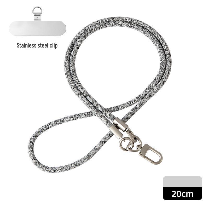 7mm Thick Polyester Mobile Phone Crossbody Lanyard with Stainless Steel Back Sticker