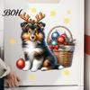 Creative Holiday Gift Stickers Christmas Cute Puppy Wall Stickers, PVC Waterproof Decals, Peel And Stick Animal Decorative Decals Art Decor