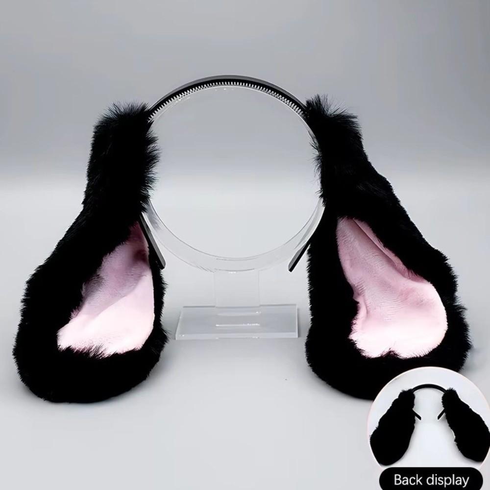 Soft Bunny Ears Headband Fur Hair Accessories Boho Plush Headwear  Photo