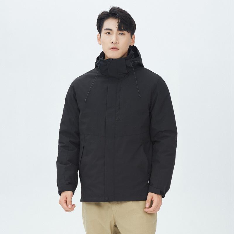 Couple White Duck Down Full Heat Seal Down Jacket Three-in-one Jacket Graphene Zipper