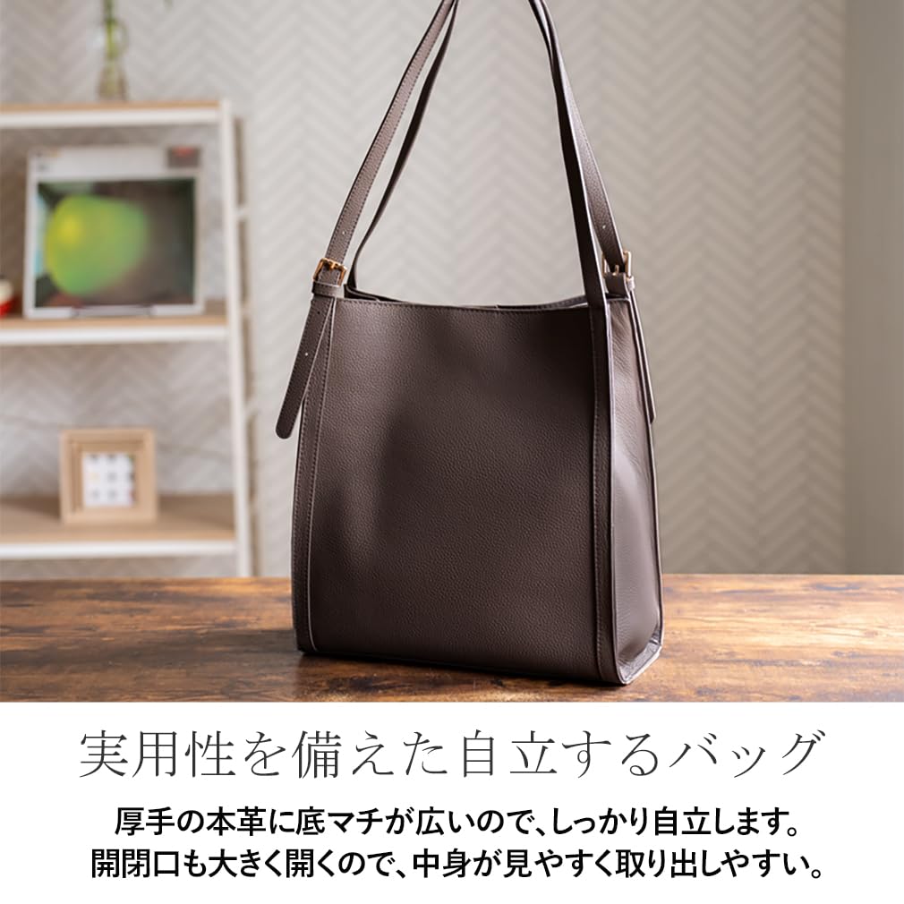 Gratante Quadratische Schultertasche aus echtem Rindsleder mit Gürtelschlaufen, Damen, abb-g0049 (Kohlebraun)