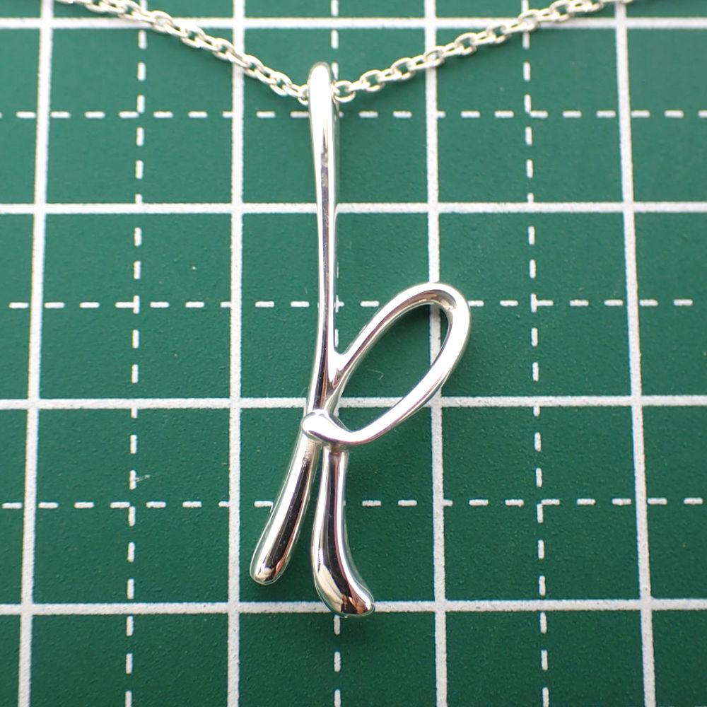 [Used] TIFFANY 925 Initial K Pendant Necklace j7-4