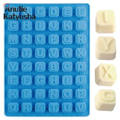 Stampo in silicone antiaderente a forma di alfabeto da 48 lettere Stampo per reticolo di ghiaccio fai-da-te Bakeware fatto a mano