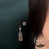 18cm Double-Sided Ancient Silver Tassel Hairpin, Vintage Hanfu Hair Stick for Women, Traditional Chinese Hair Accessory