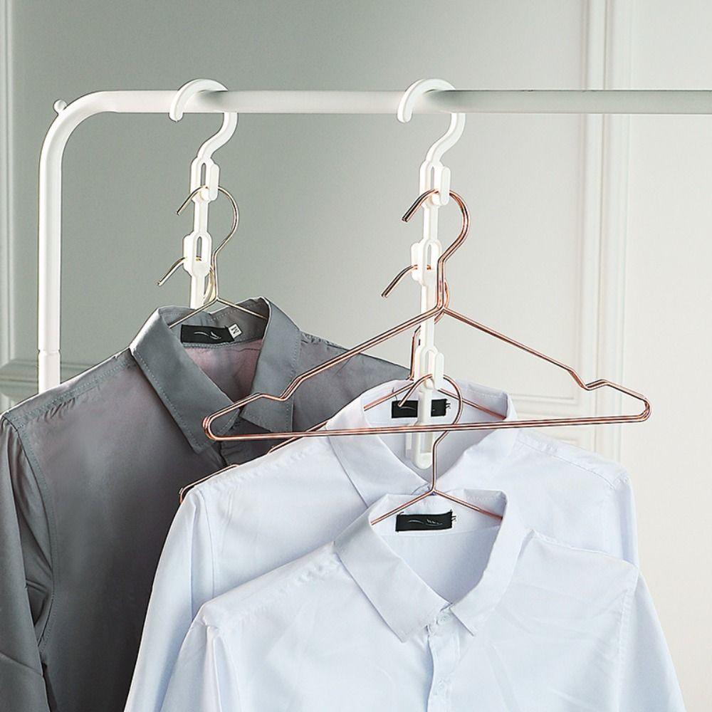 

Space-Saving Closet Organizer Plastic Clothes Rack Simple Storage Hangers Home