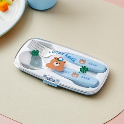 Löffel- und Gabelset (Inklusive Löffelablage)_Lucky Bear_KI0325002