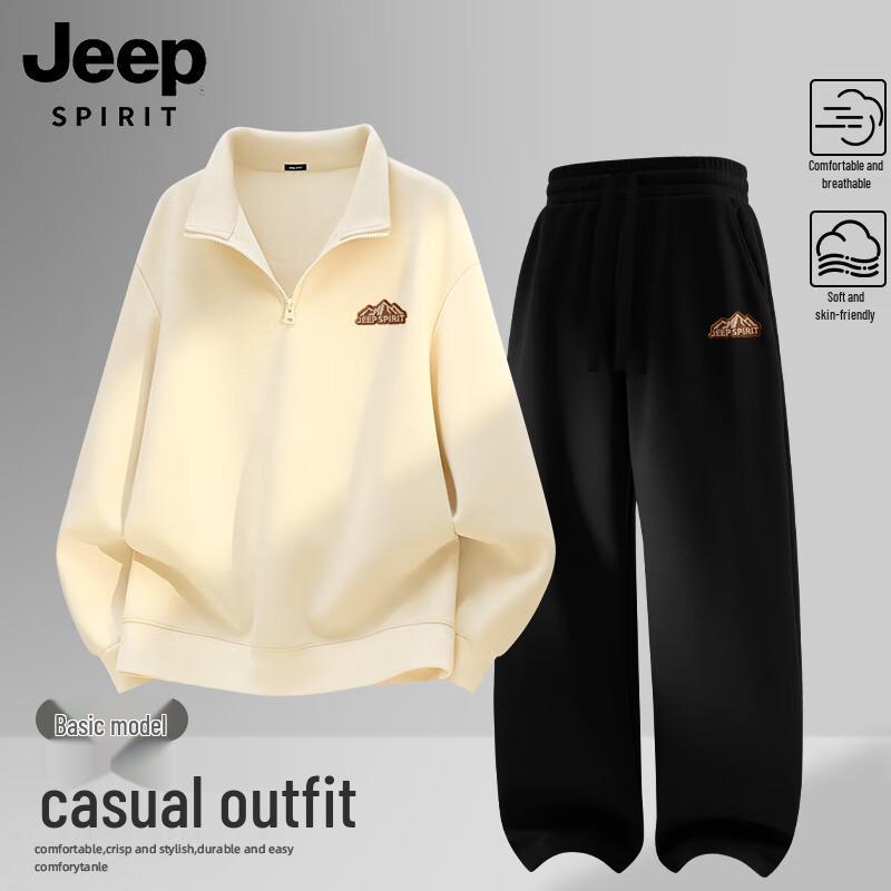 

JEEP SPIRIT Men s Winter Casual Sweatshirt & Pants Set L