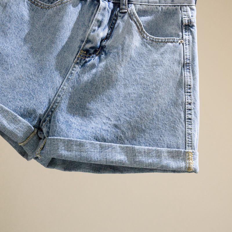 Women's A-Line High-Waisted Rolled Denim Shorts - 2020 Summer Collection