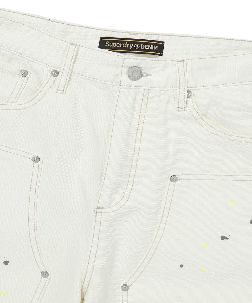 Syupeodeulai Denim Carpenter Painting Bermuda Shorts Ivory