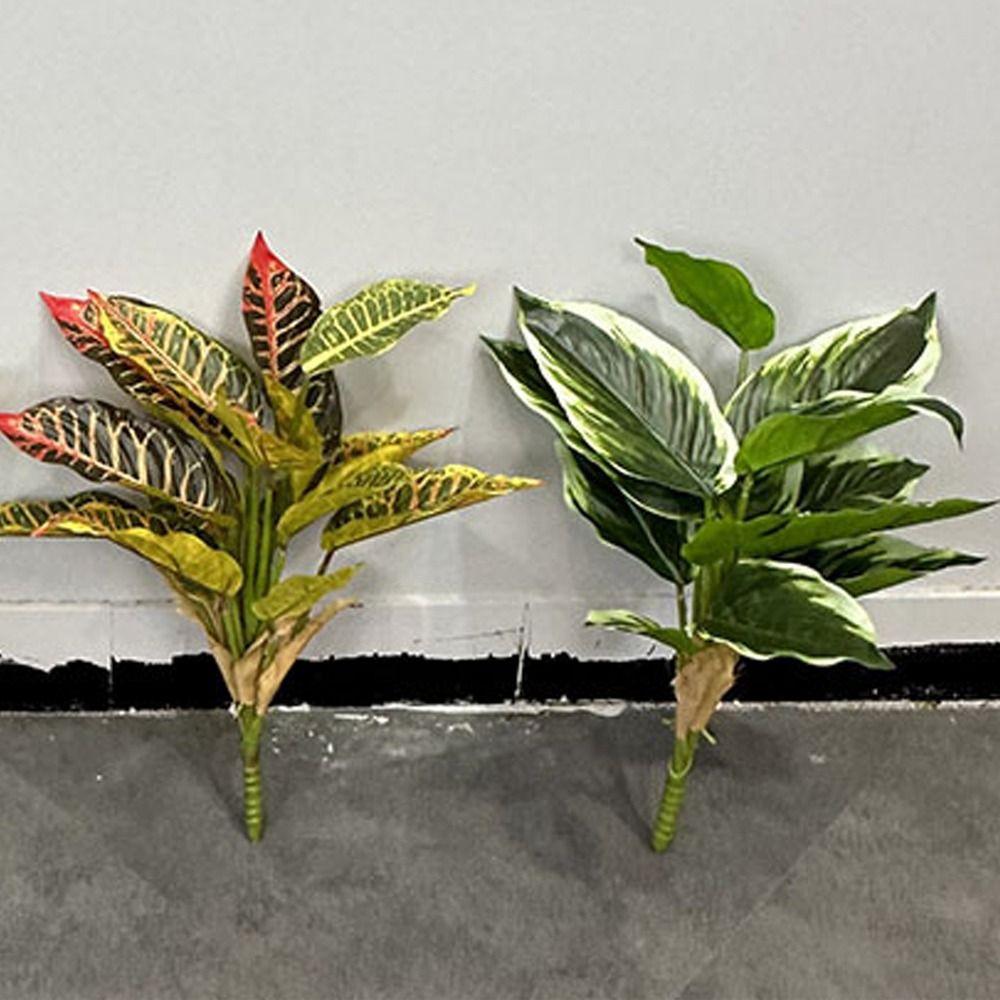 

Green Plants Peacock Arrowroot Brazil Leaf Plastic Fake Plant Indoor Outdoor Decoration жёлтый